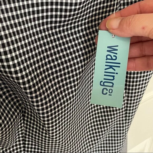 Zoza by Walking Co. Black and White Herringbone Tank Polyamide Dress, 10 - Picture 11 of 16